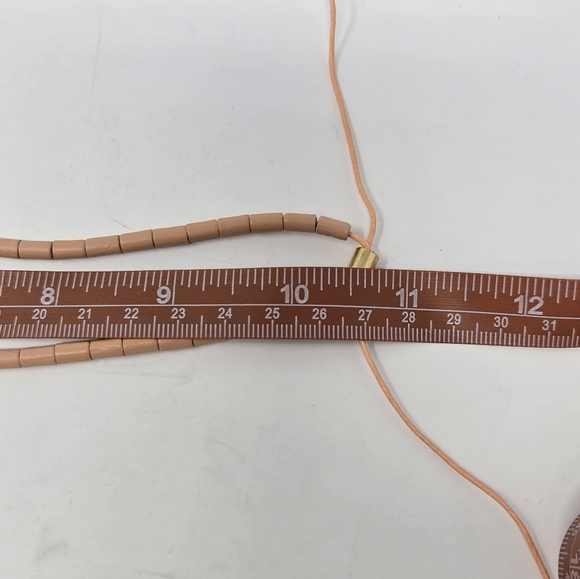 NWT MADEWELL BOHO TASSEL NECKLACE PEACH BLUSH SLIDE ADJUSTABLE FASHION JEWELRY - Picture 11 of 12